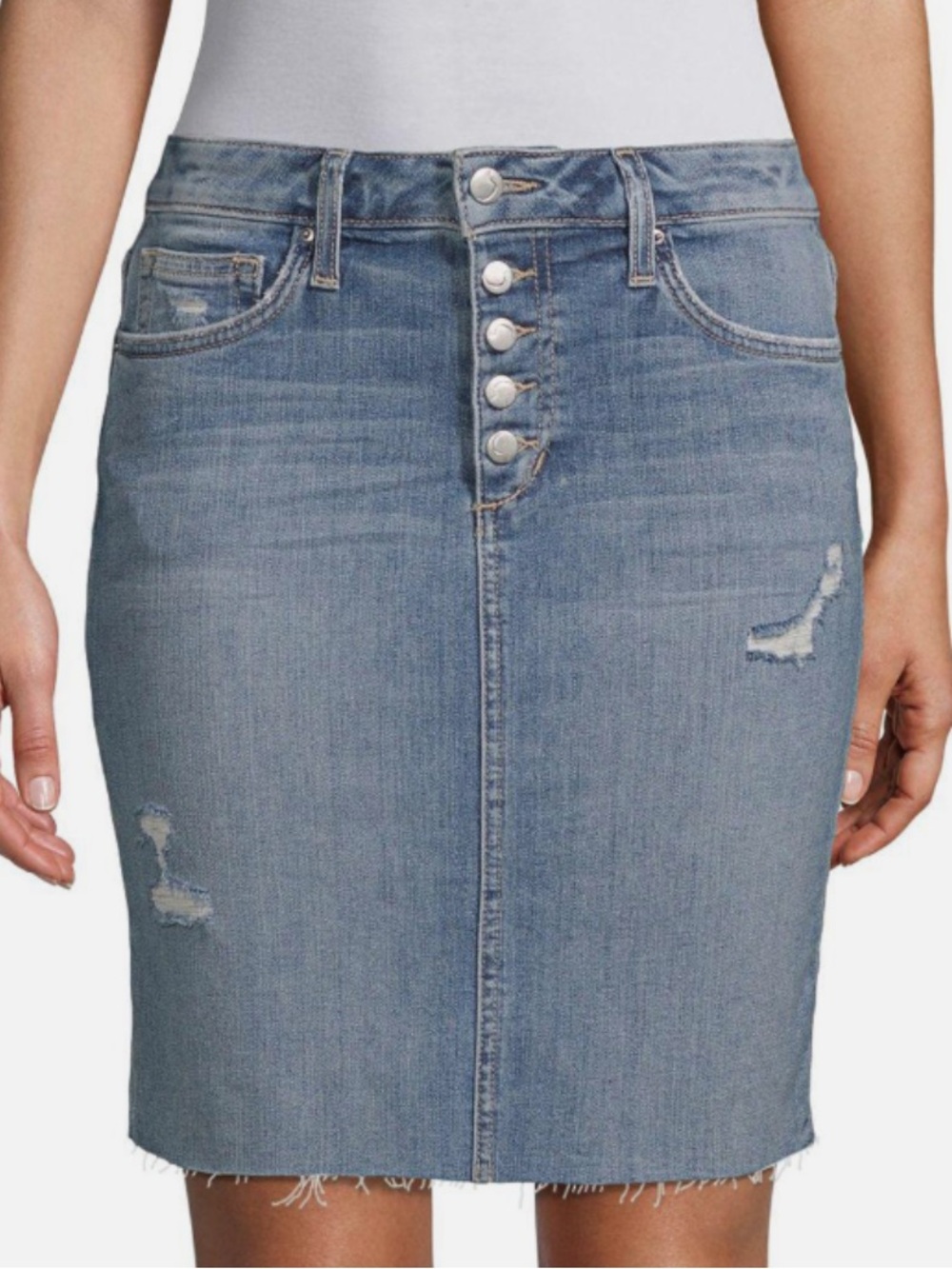 Joe's Jeans Raw Hem Melissa Denim Pencil Skirt